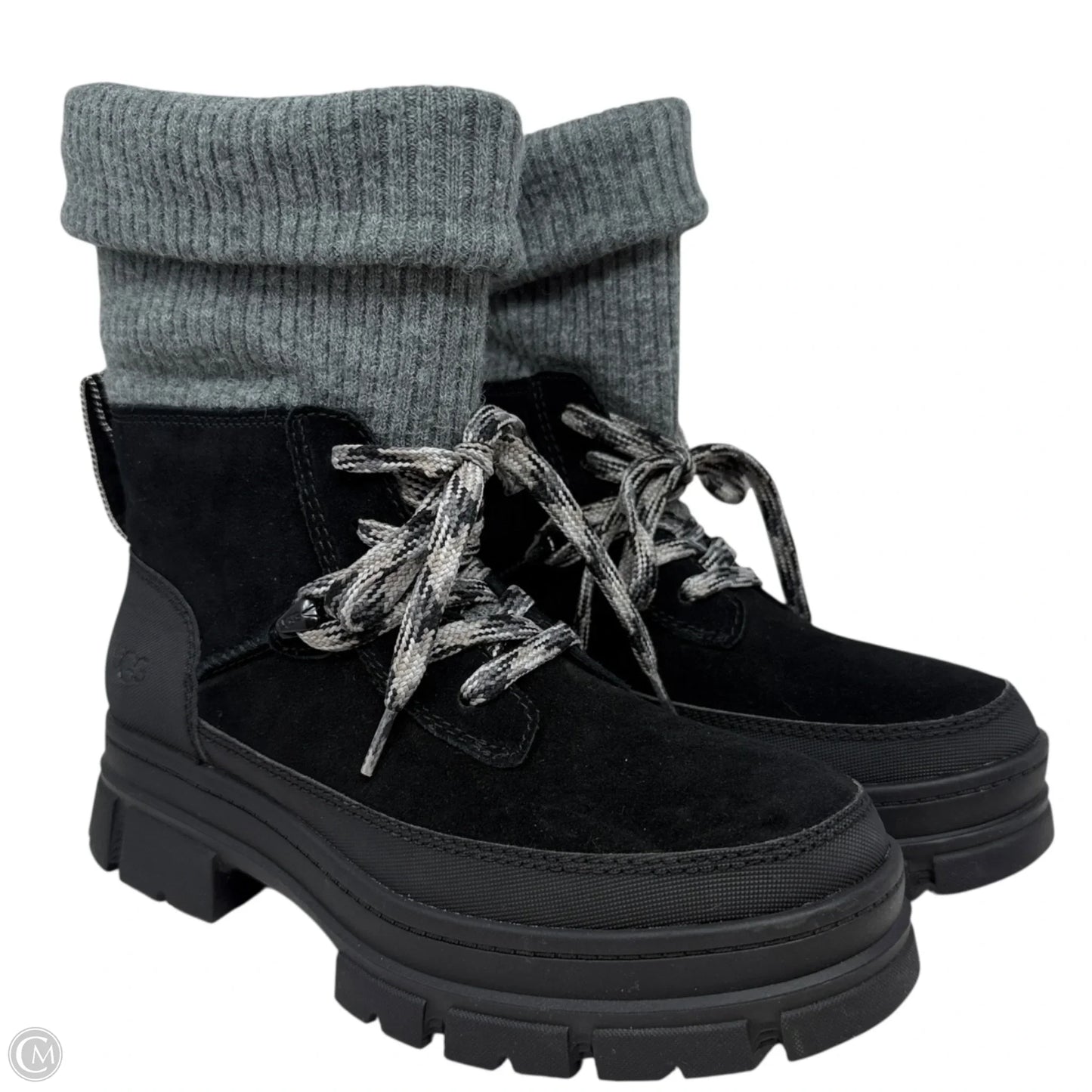 Ashton Hiker Boots Designer By Ugg In Black, Size: 9