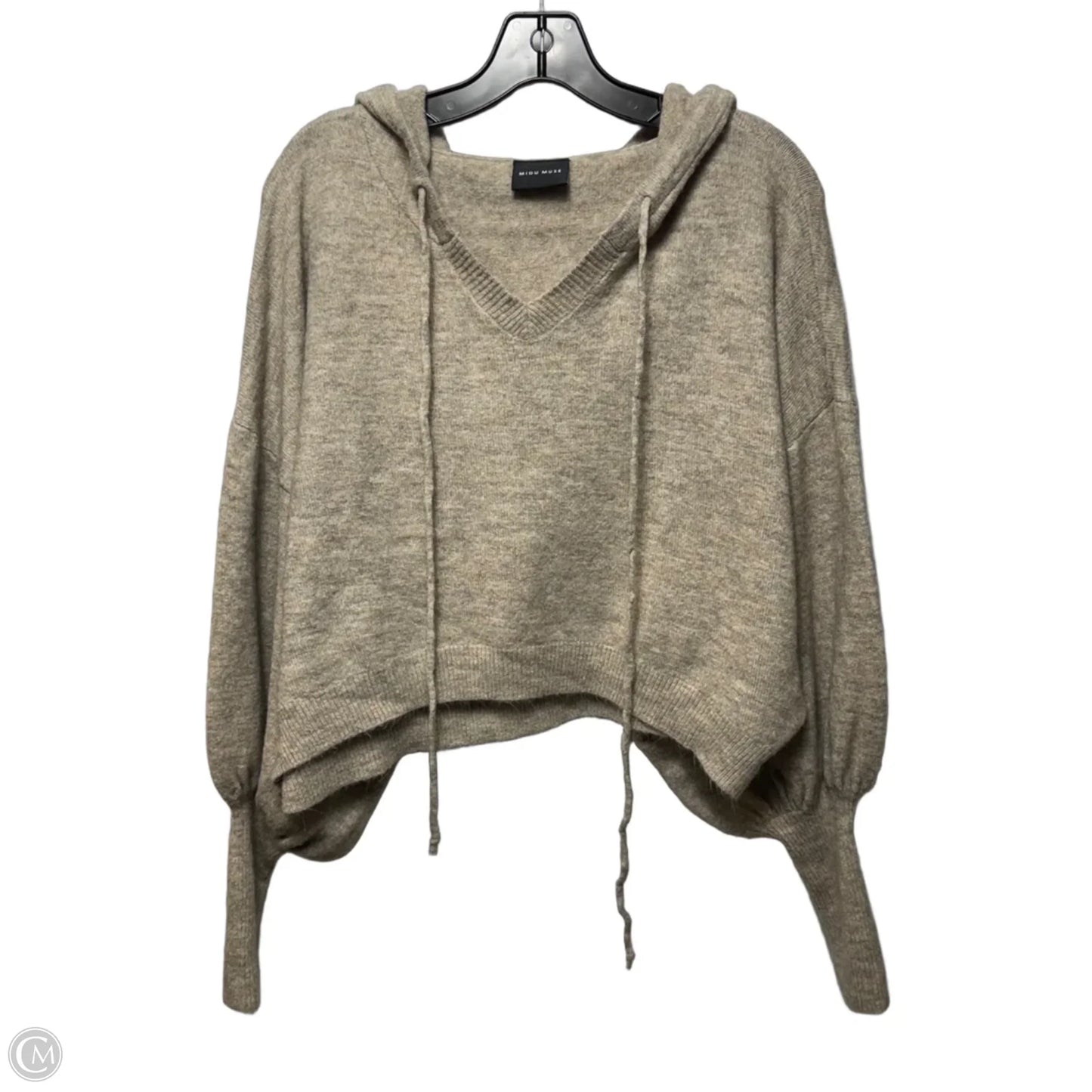 Hooded Sweater By Miou Muse In Tan, Size: M