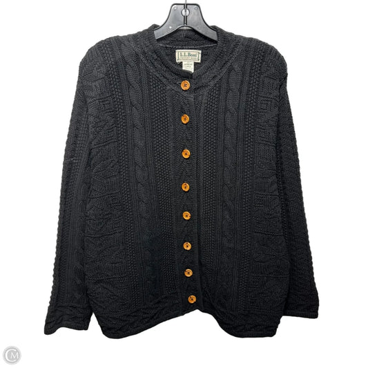 Cotton Sweater Cardigan By L.l. Bean In Black, Size: L