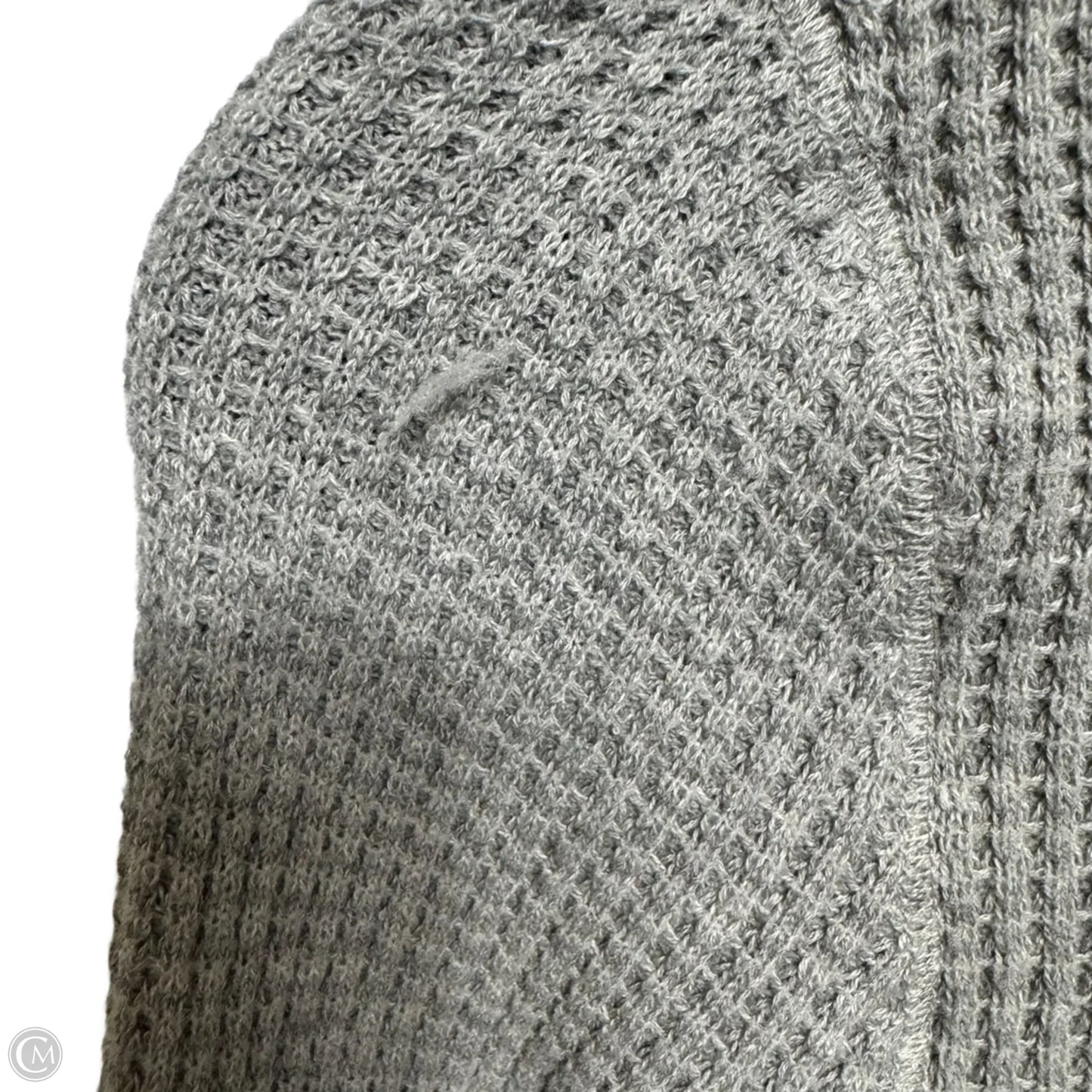 Waffle Knit Zip Front Hooded Cardigan Sweater By Vince In Grey, Size: L