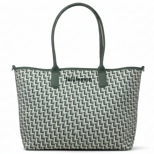 Classic Knit Tote Bag 18L In Grey Eucalyptus/Jade Grey/Peroxide By Lululemon, Size: Large
