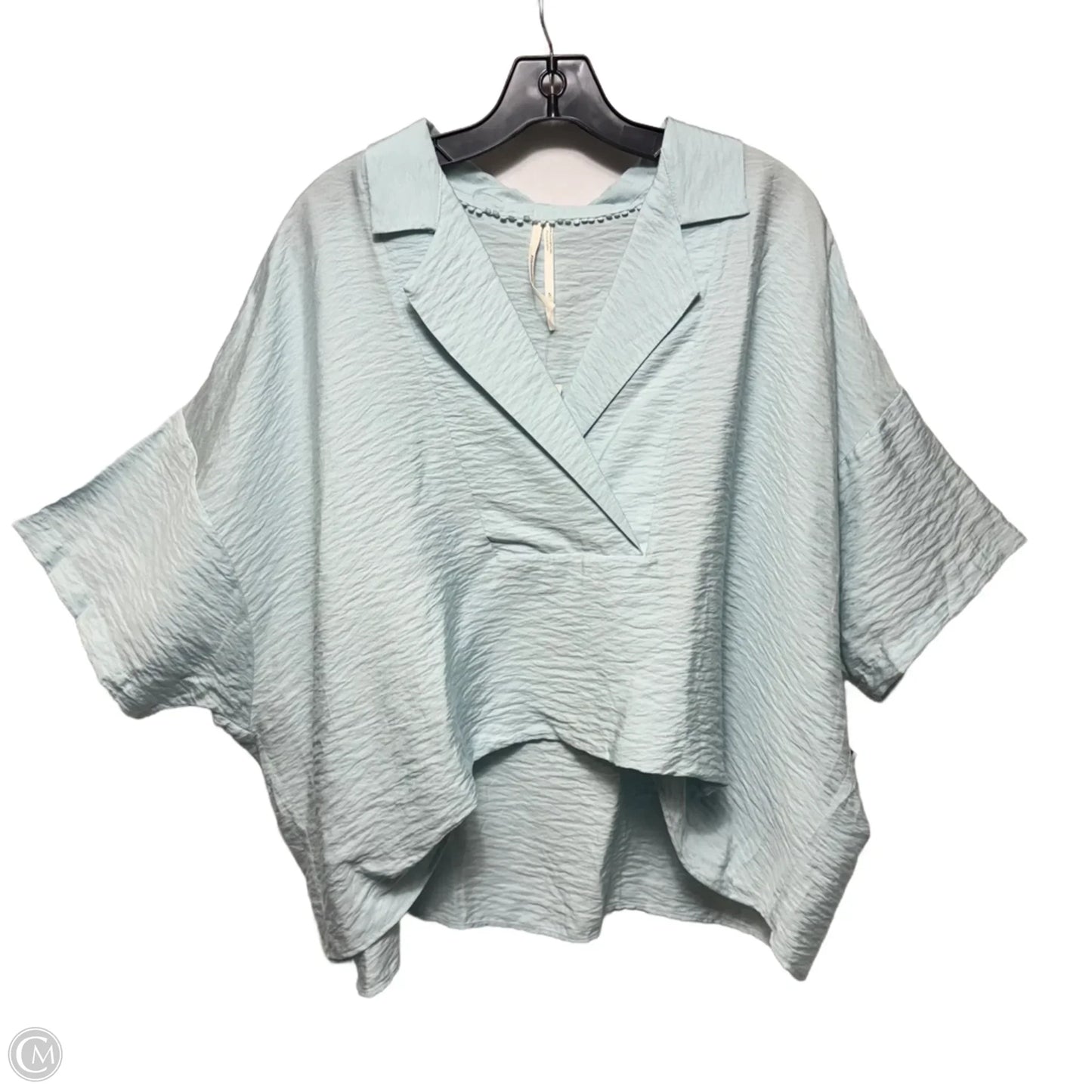 Dylon Short-Sleeve Wide Placket Top In Blue By Anthropologie, Size: Lp