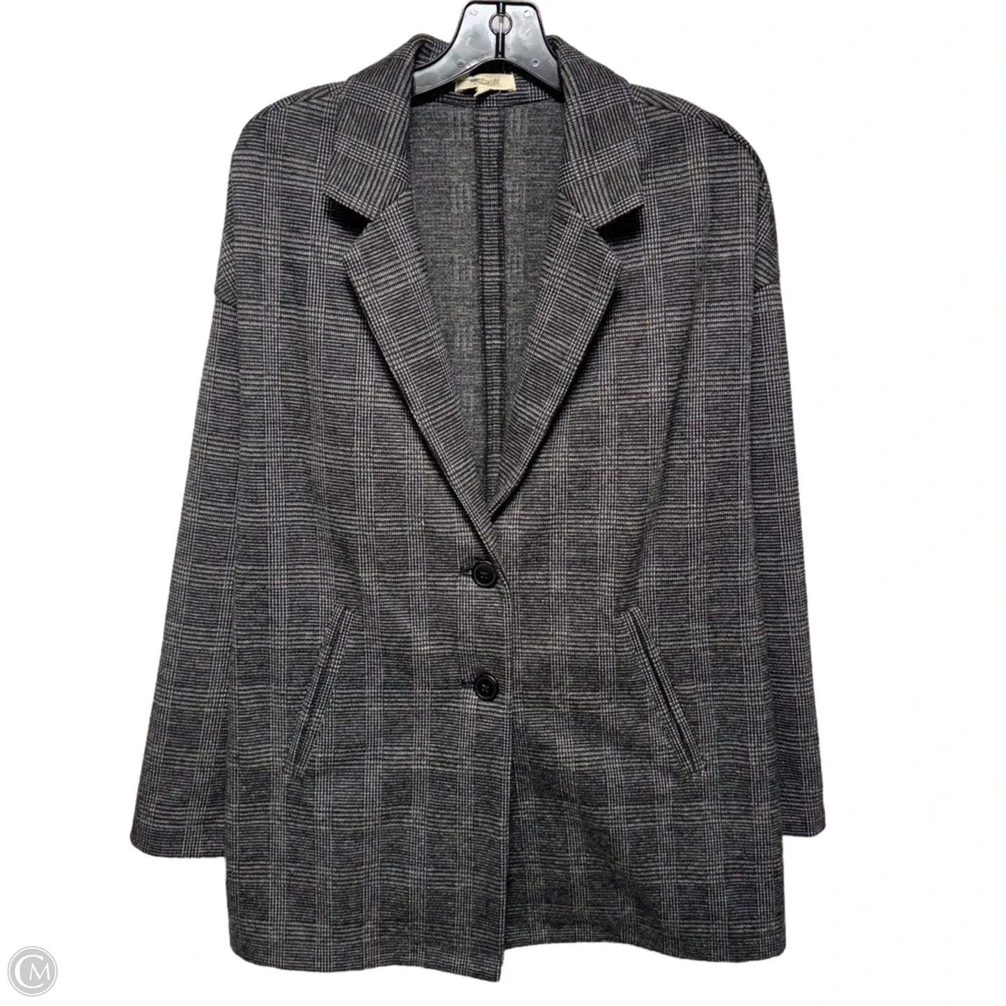 Blazer Style Coat By Madewell In Black & Grey, Size: L