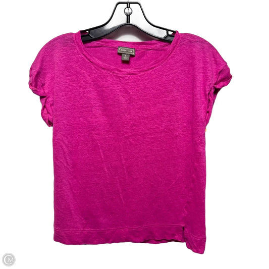 Linen Top Short Sleeve By Point Sur In Pink, Size: S