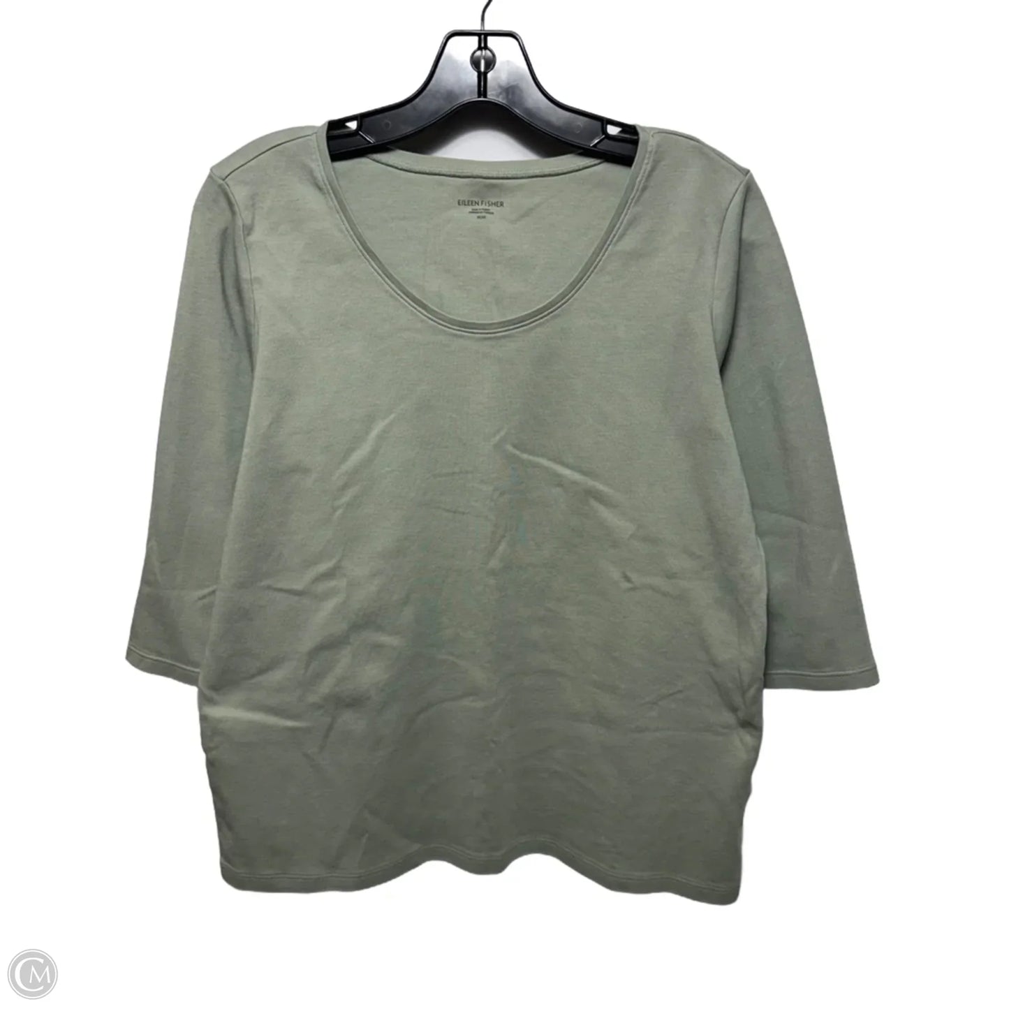 Top 3/4 Sleeve By Eileen Fisher In Green, Size: M