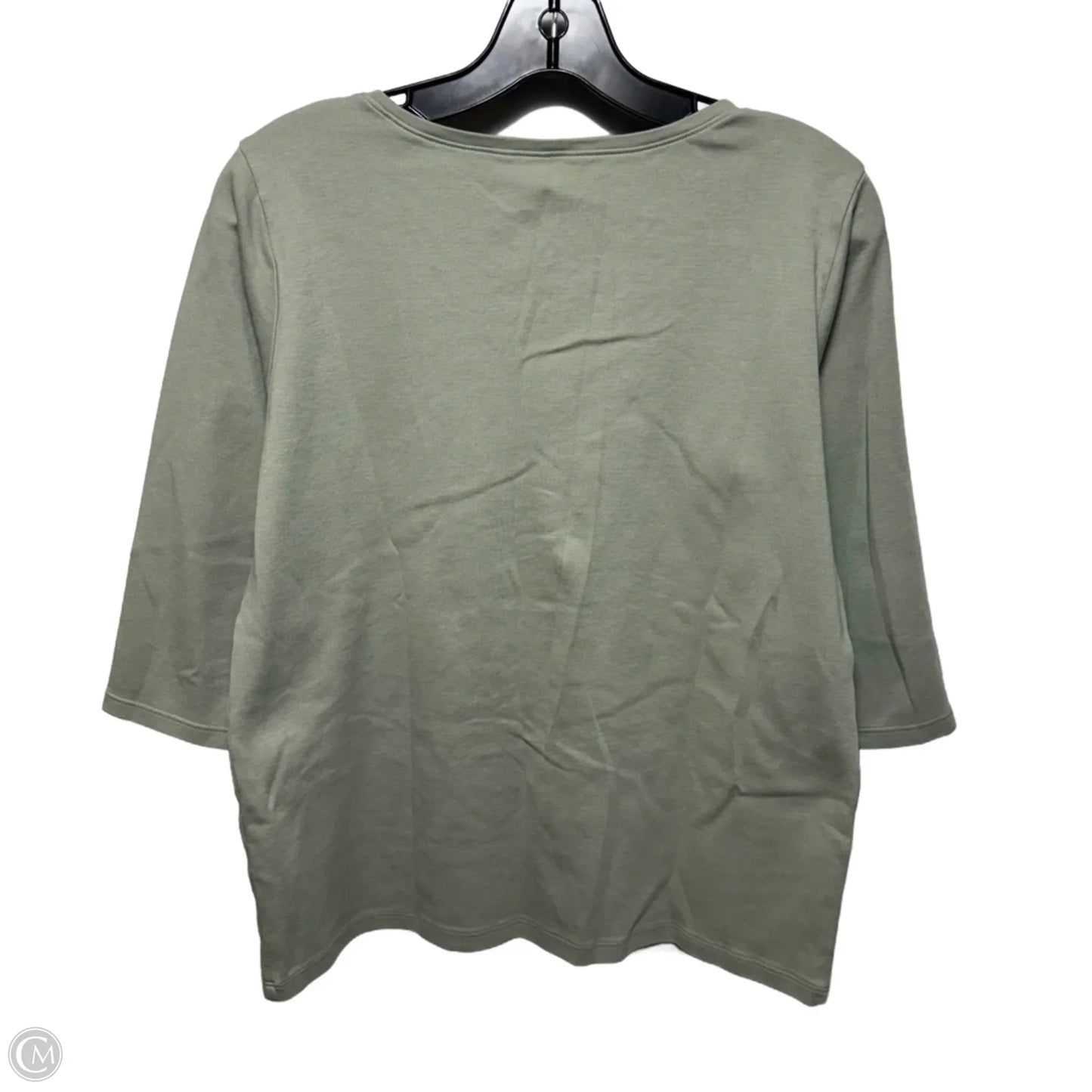 Top 3/4 Sleeve By Eileen Fisher In Green, Size: M