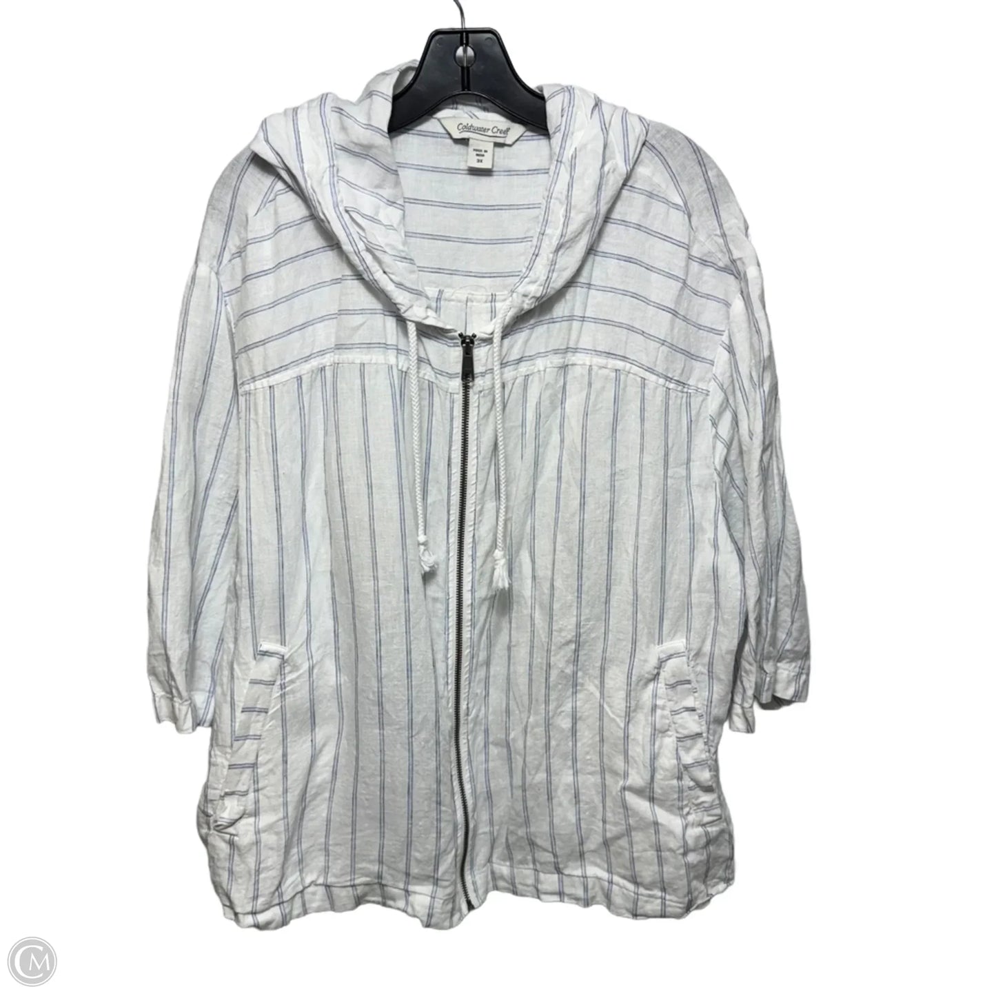 Linen Jacket Other By Coldwater Creek In Striped Pattern, Size: 3x
