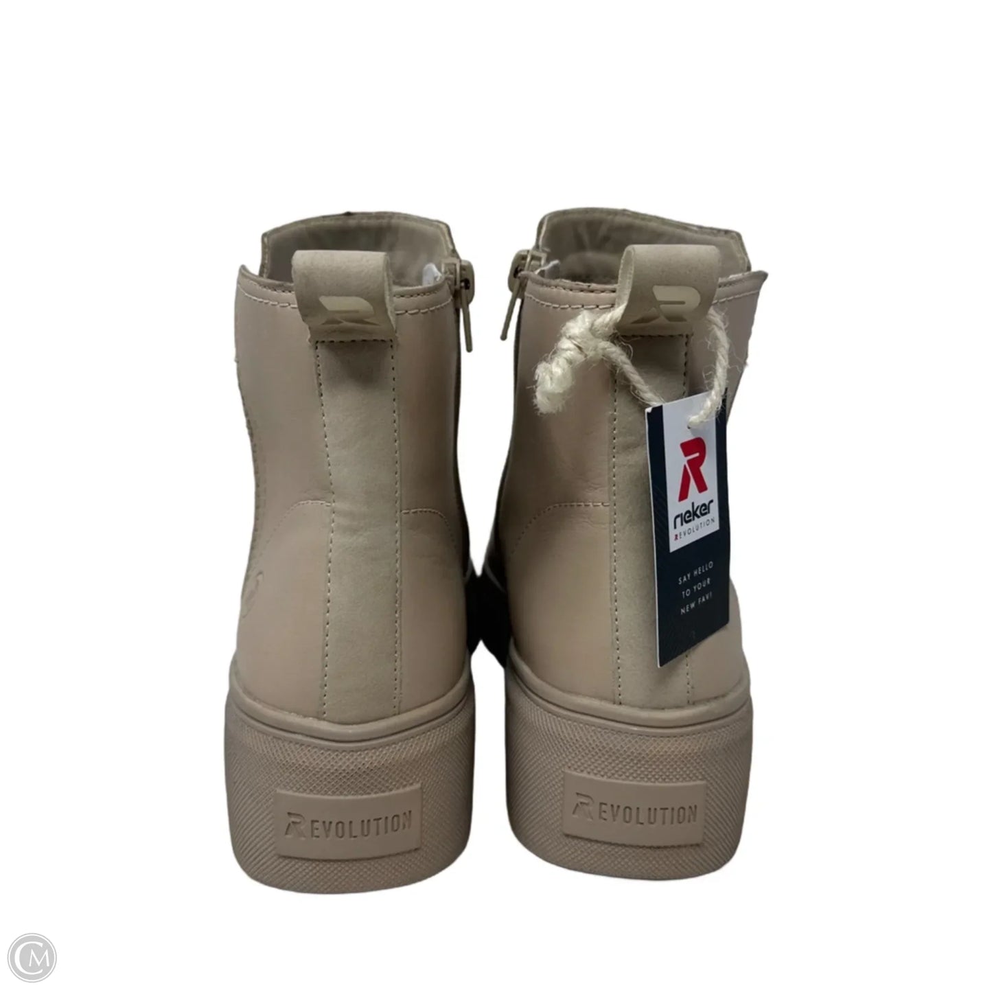 Evolution Boots Ankle Flats By Riekers In Cream, Size: 8