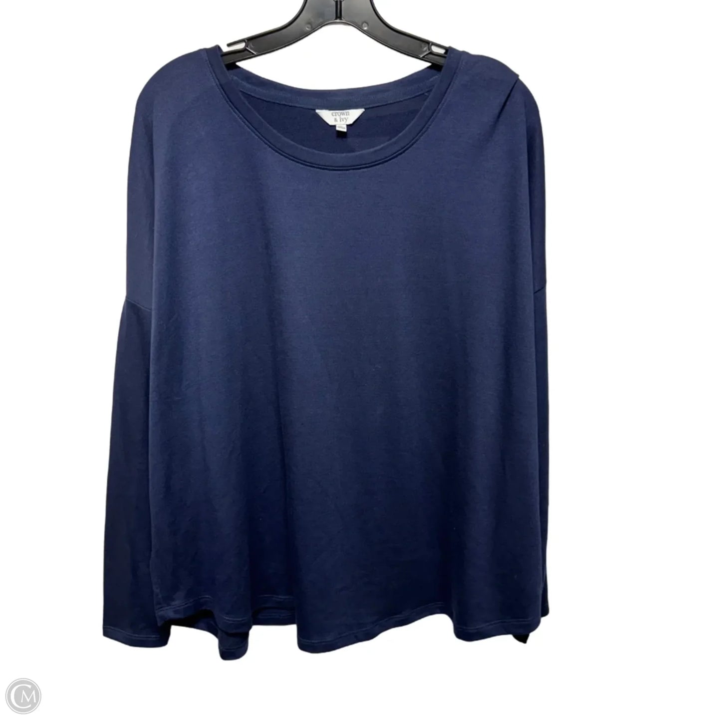 Top Long Sleeve Basic By Crown And Ivy In Navy, Size: Xl