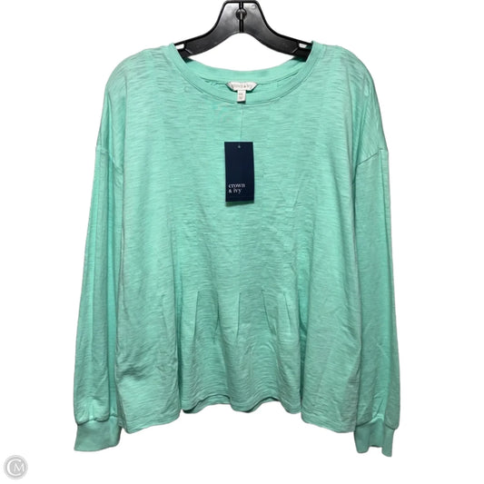 Top Long Sleeve By Crown And Ivy In Aqua, Size: Xxl