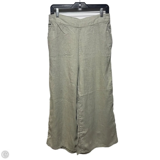 Wide Leg Pants Linen By Nicole Miller In Green, Size: L