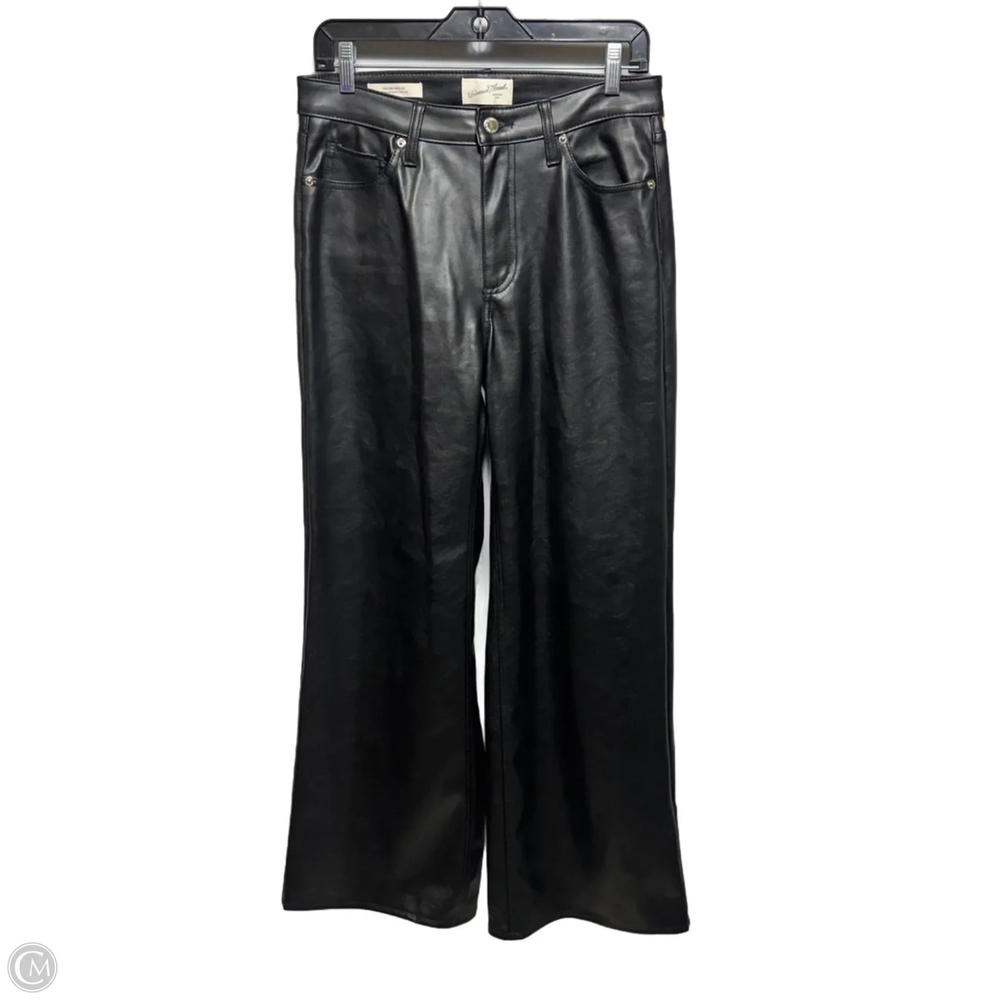 High Rise Wide Leg Faux Leather Pants By Universal Thread In Black, Size: 8