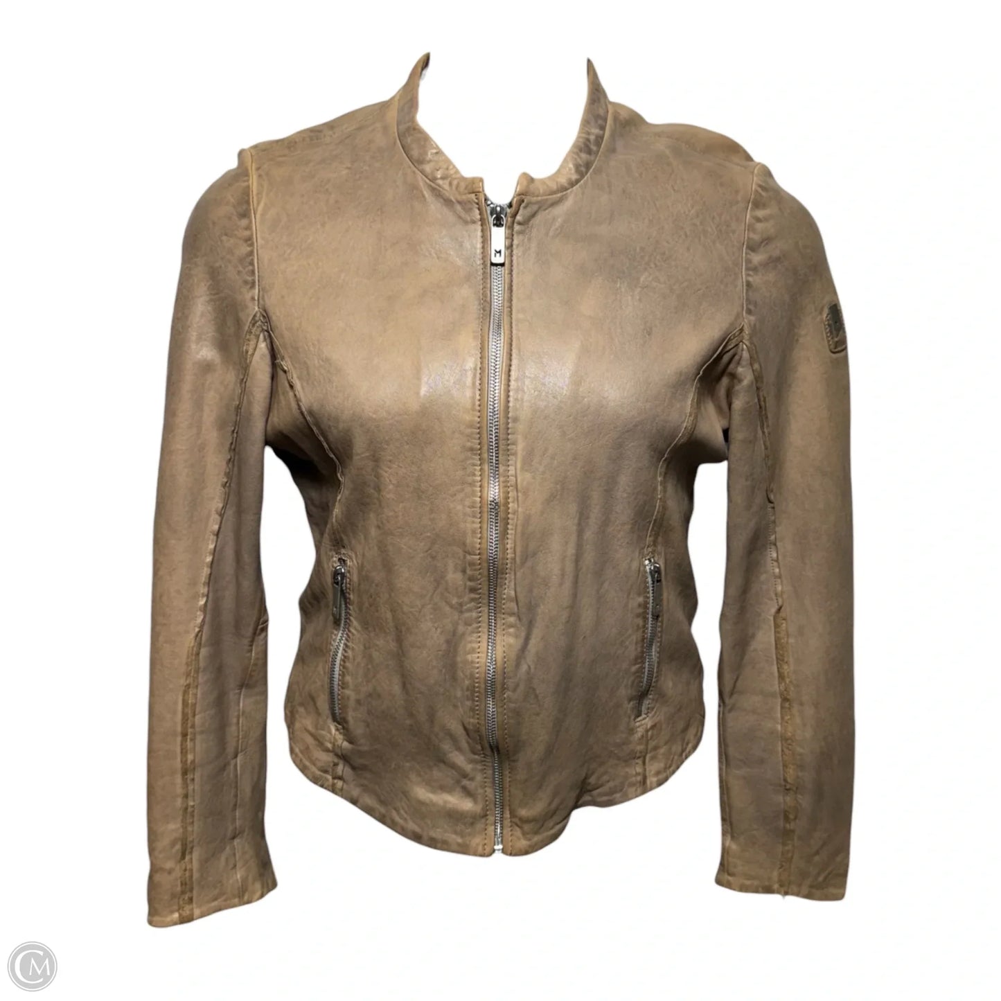 Gypsy Lambskin Leather Jacket By Mauritius In Tan, Size: M
