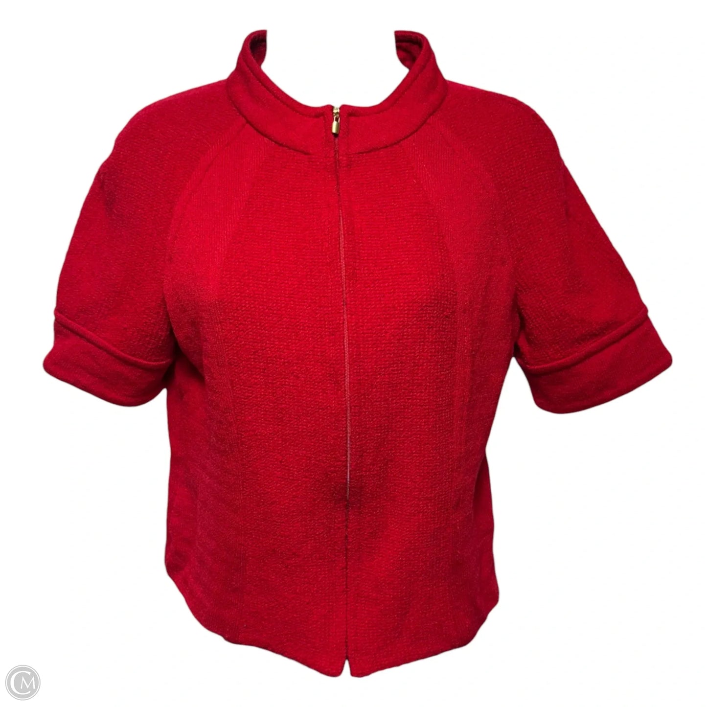 Sweater Cardigan Luxury Designer By St John Collection In Red, Size: 4