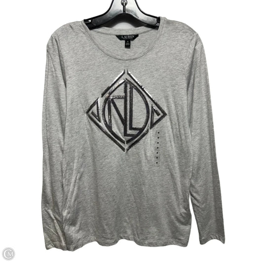 Top Long Sleeve By Lauren By Ralph Lauren In Grey, Size: M