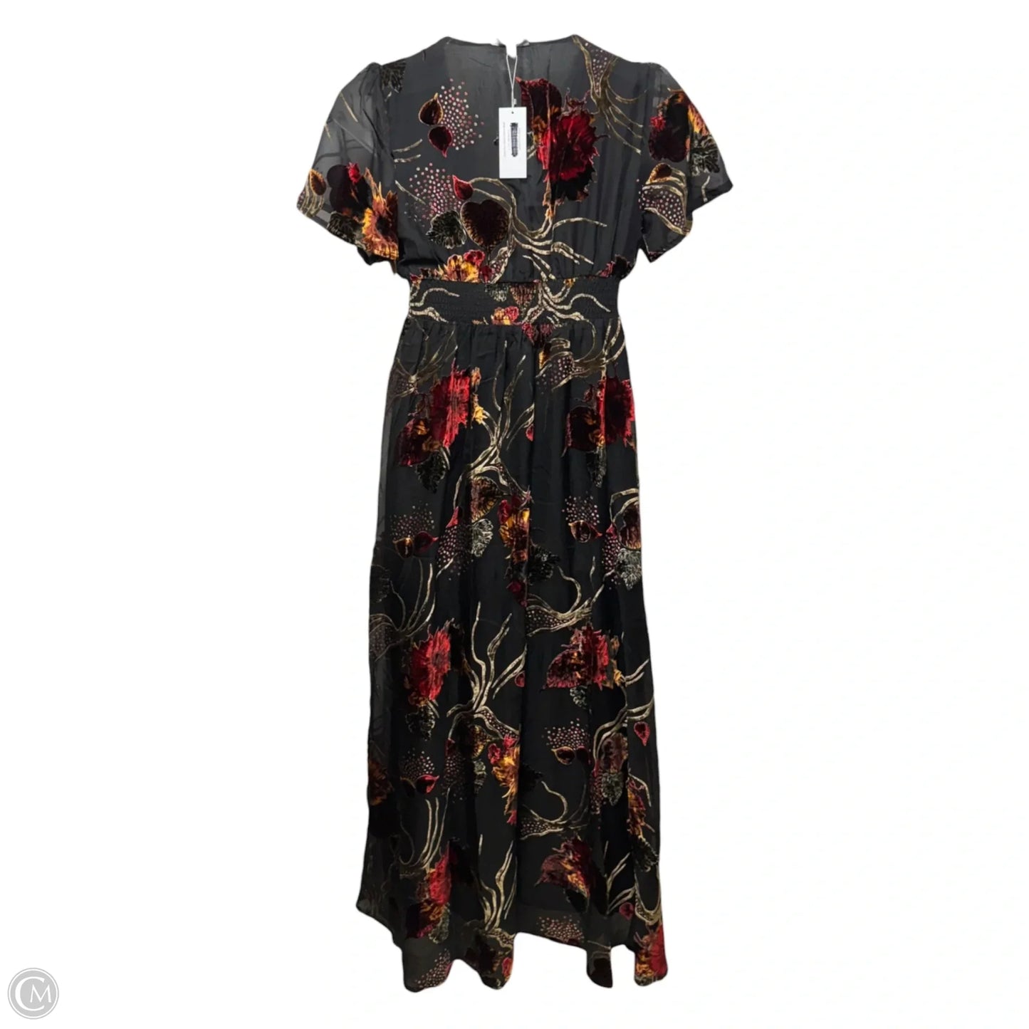 Valen Velvet Burnout Dress Casual Maxi By Baltic Born In Floral Print, Size: L