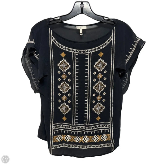 Embroidered Top Short Sleeve By Joie In Multi-colored, Size: S