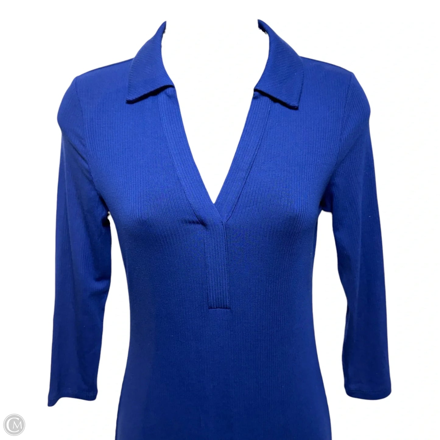 Ollie 3/4 Sleeve Maxi Polo Dress Designer By Lilly Pulitzer In Blue Med, Size: Xxs