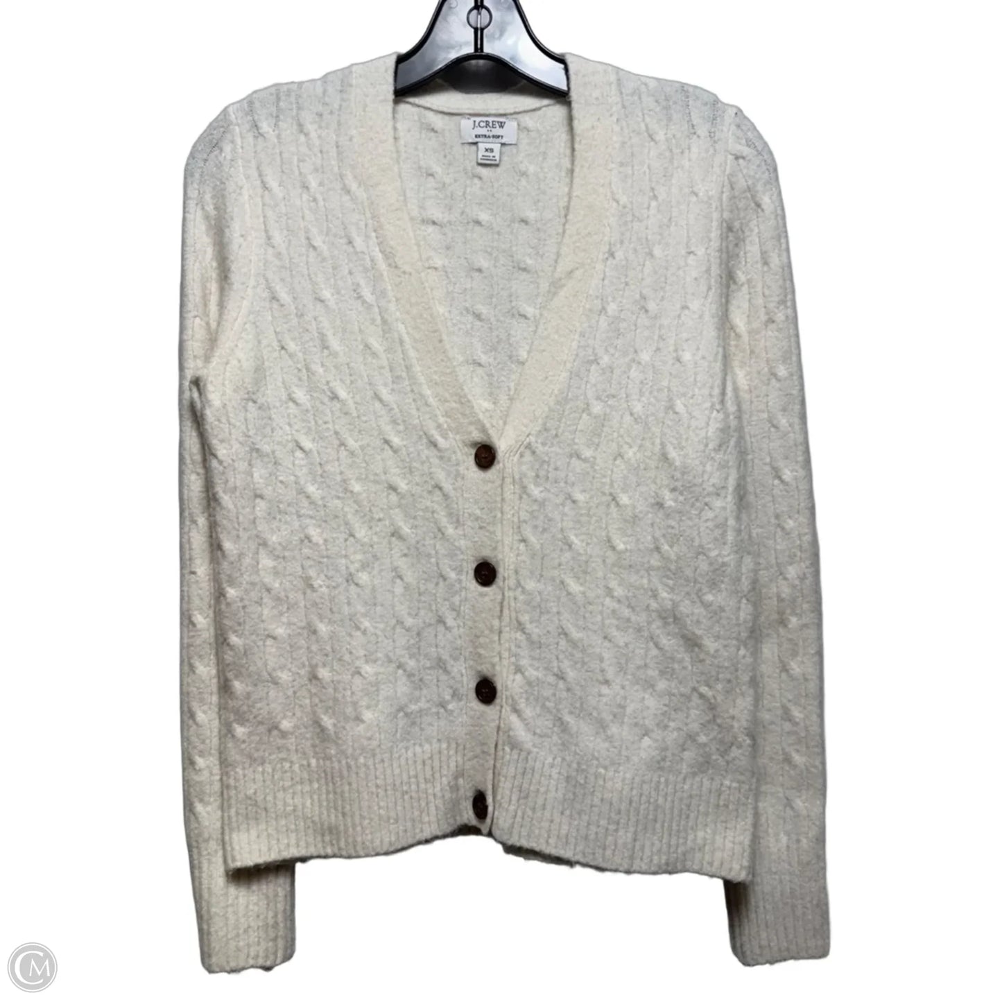 Sweater Cardigan By J. Crew In Cream, Size: Xs