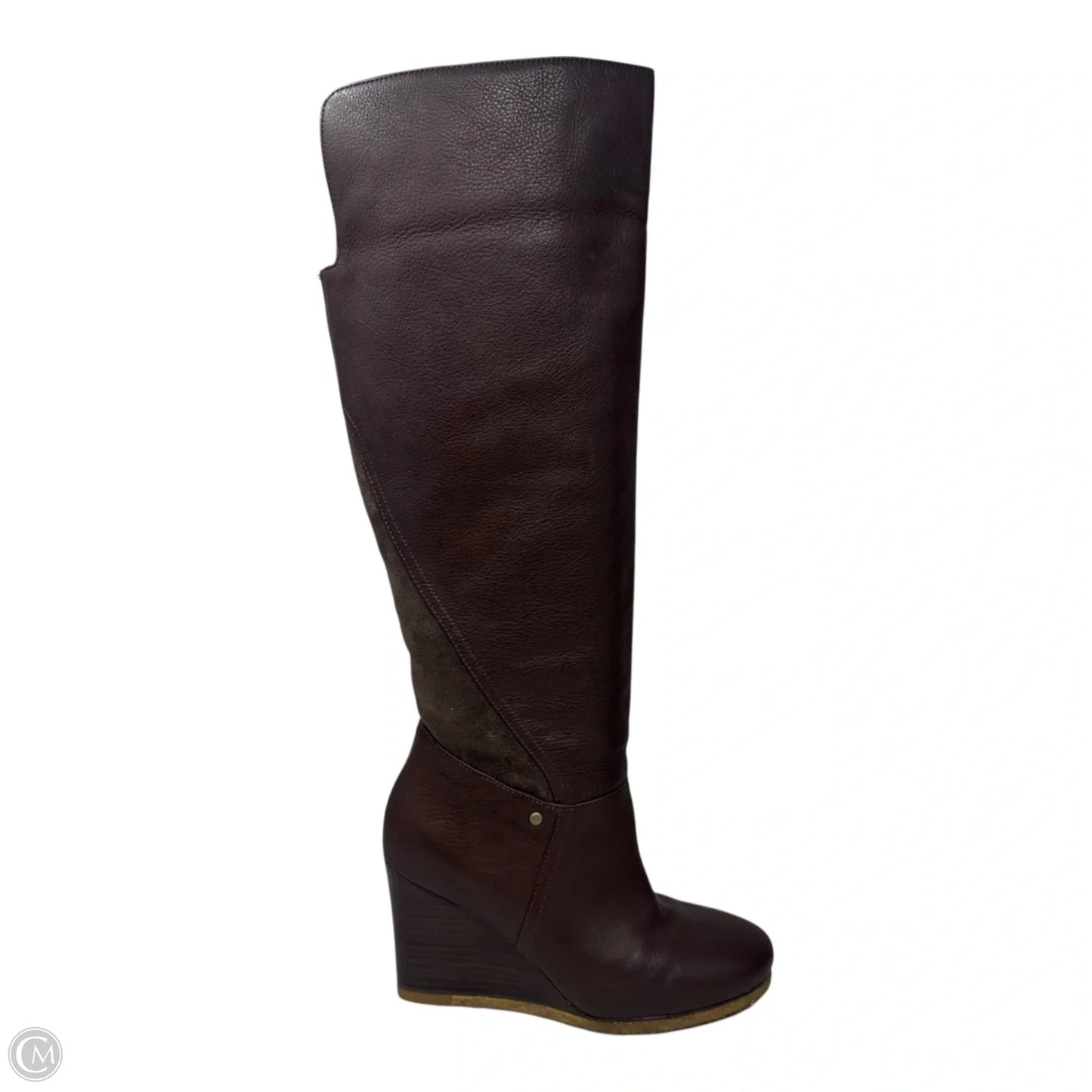 Ravenna Wedge Boots Designer By Ugg In Brown, Size: 7.5