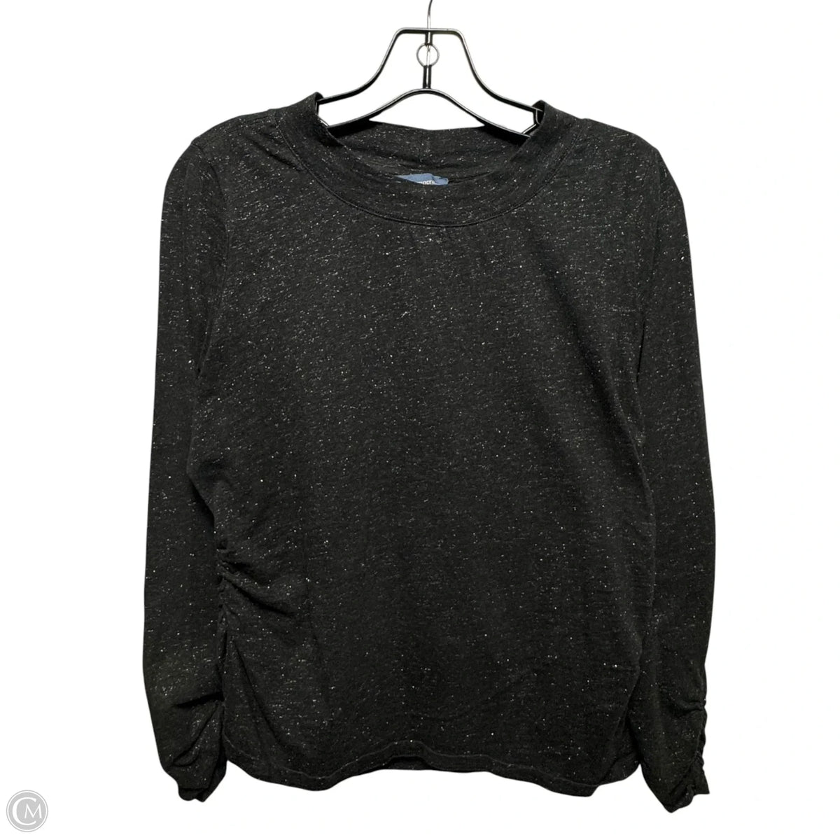 Top Long Sleeve By Democracy In Black & Silver, Size: L