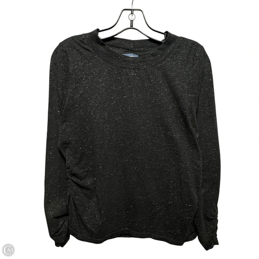 Top Long Sleeve By Democracy In Black & Silver, Size: L