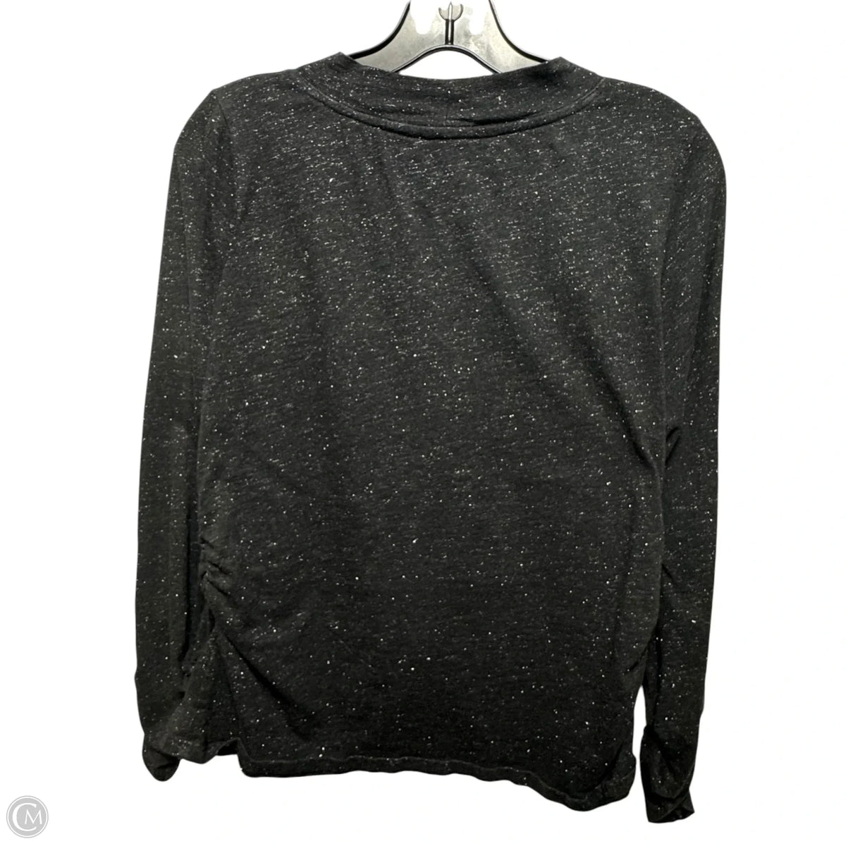 Top Long Sleeve By Democracy In Black & Silver, Size: L