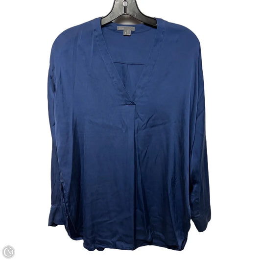 Silk Blend Top Long Sleeve By Vince In Blue, Size: S