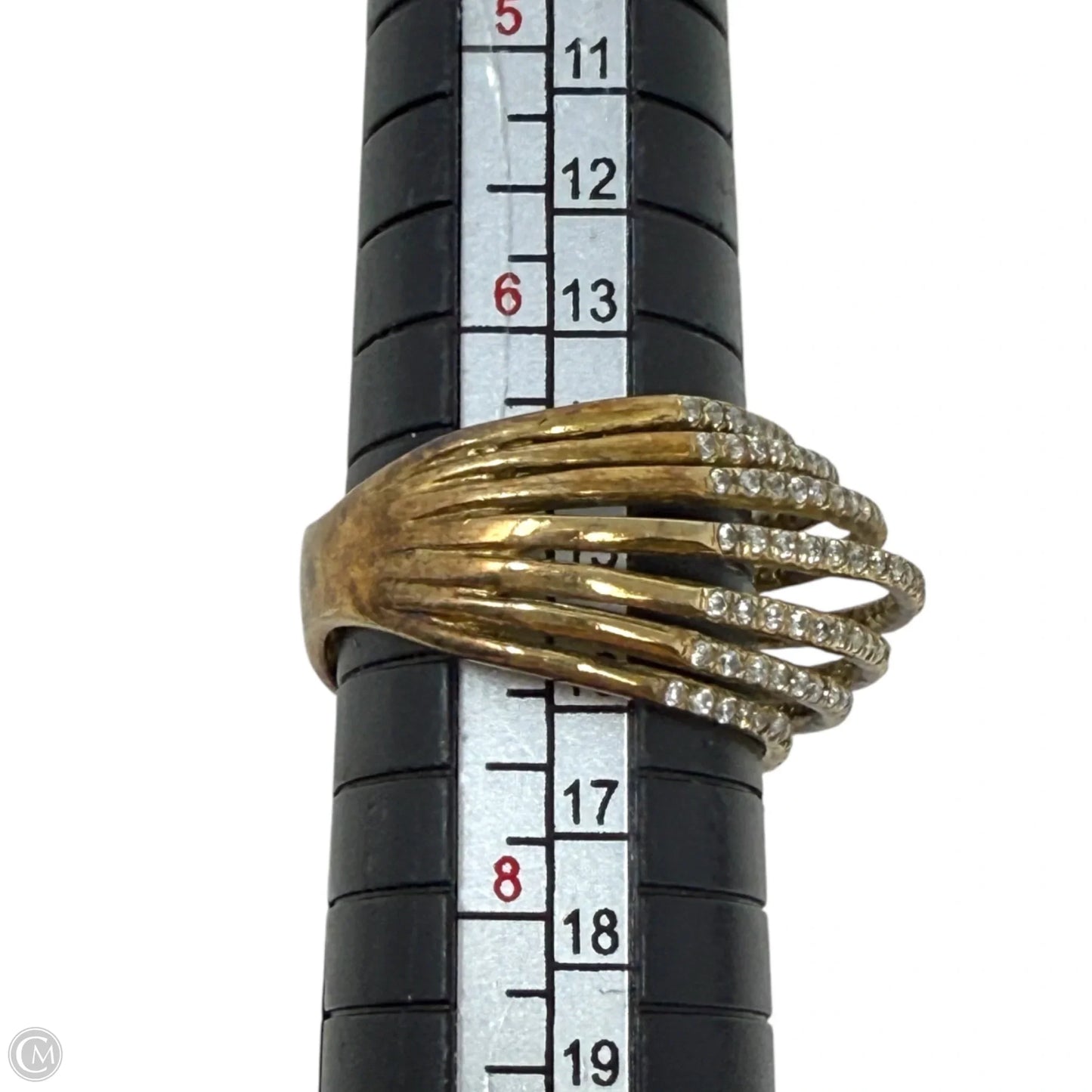 Sterling Silver & CZ Multi Row Open Dome Ring, Size: 6