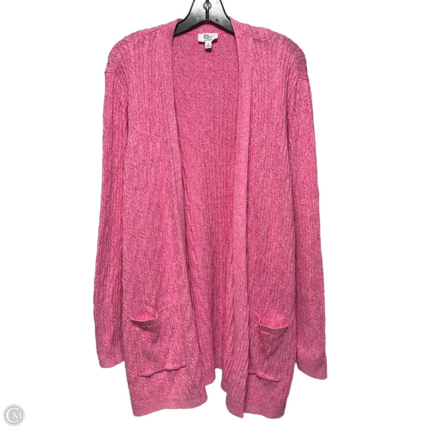 Sweater Cardigan By Kim Rogers In Pink, Size: 2x