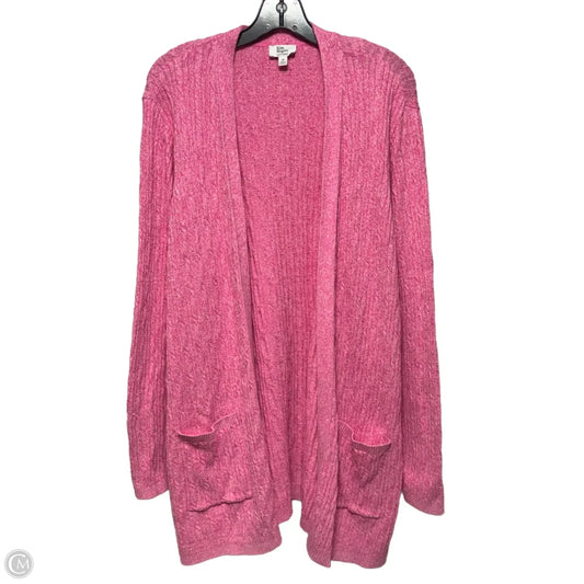 Sweater Cardigan By Kim Rogers In Pink, Size: 2x