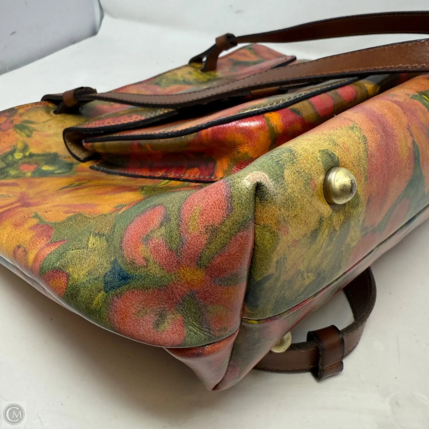 Madison Leather Tote In Floral Oil Painting Designer By Patricia Nash, Size: Medium