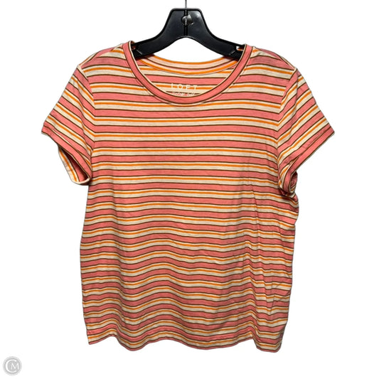 Vintage Soft Top Short Sleeve By Loft In Striped Pattern, Size: M