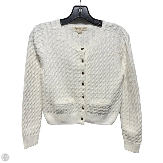 Cropped Sweater Cardigan By Hope & Henry In Cream, Size: L