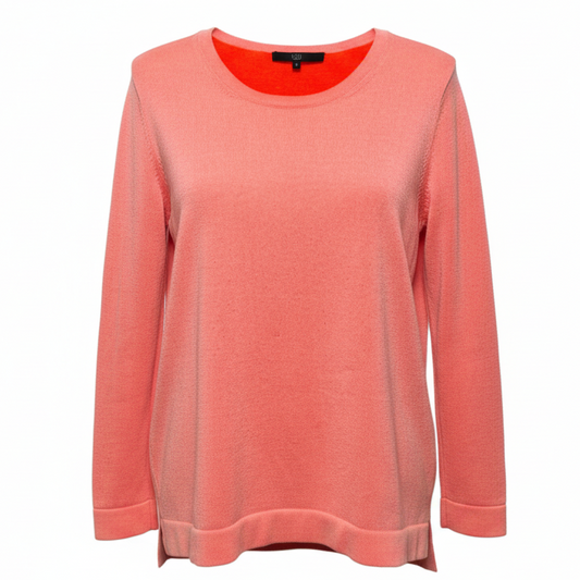 Sheer Sweater Crewneck Easy Pullover By Tibi In Orange, Size: M