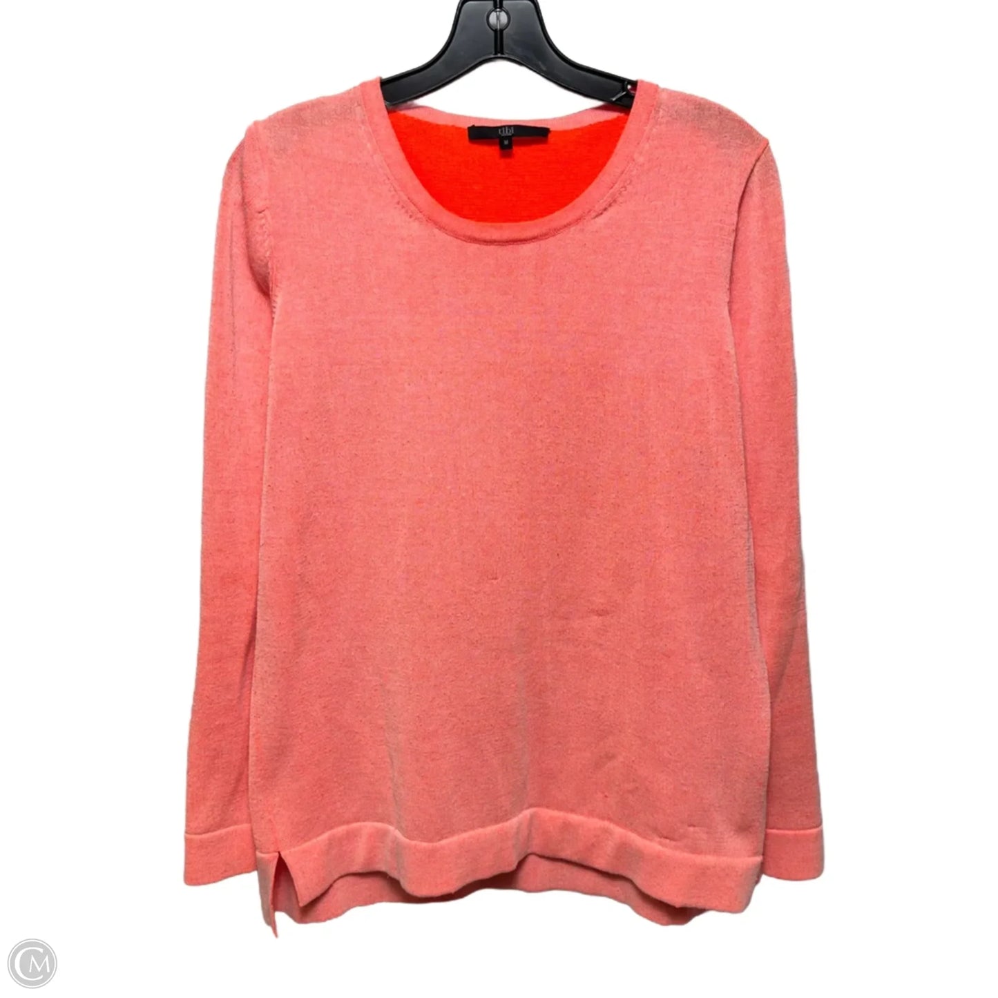 Sheer Sweater Crewneck Easy Pullover By Tibi In Orange, Size: M
