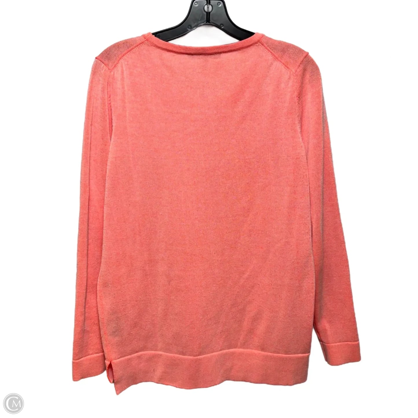 Sheer Sweater Crewneck Easy Pullover By Tibi In Orange, Size: M