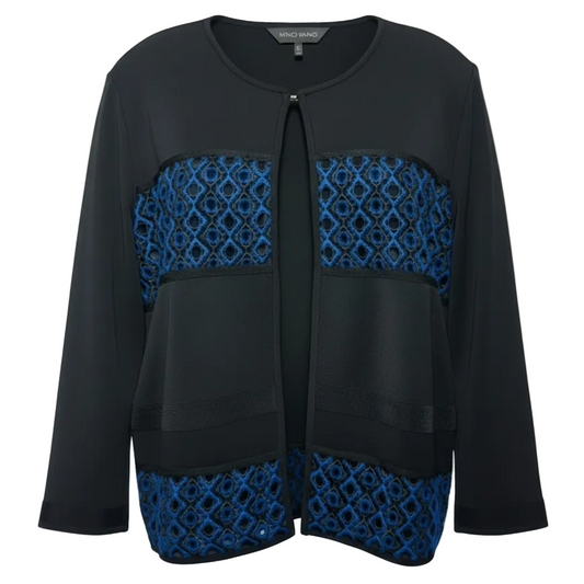 Jacket Other By Ming Wang In Black & Blue, Size: XL