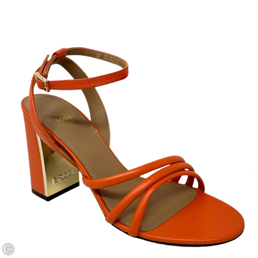 Mandy Ankle Strap Sandals By Hugo Boss In Orange, Size: 7 (37 IT)
