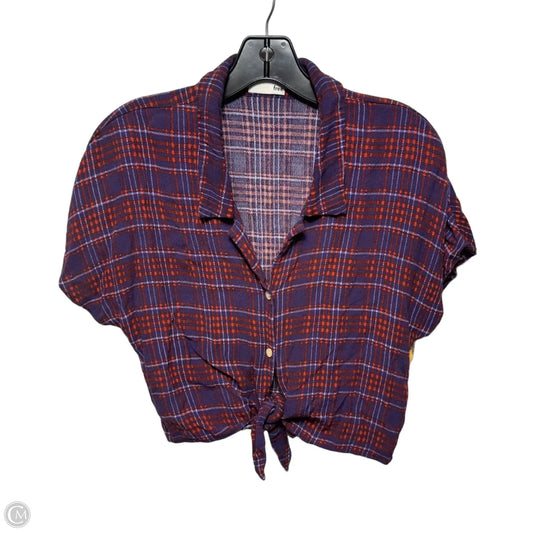 Top Short Sleeve By Wilfred Free In Plaid Pattern, Size: S