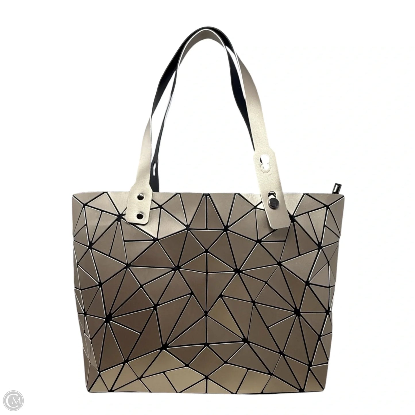 Geometric Lattice Top-handle Handbag, Size: Medium