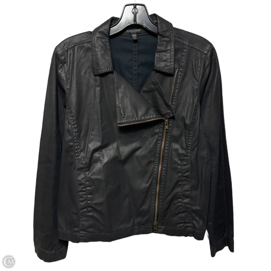 Coated Jacket Moto By Eileen Fisher In Black, Size: Lp
