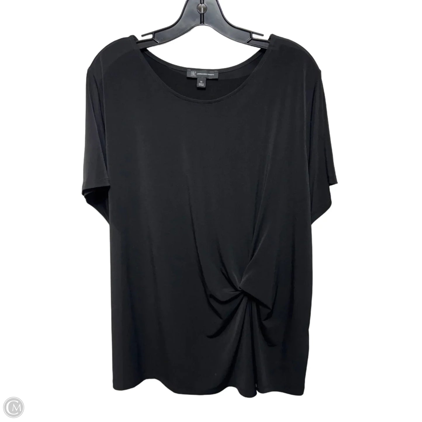 Top Short Sleeve By Inc In Black, Size: 3x
