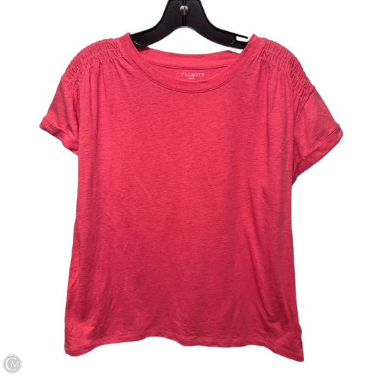 Linen Blend Top Short Sleeve By Talbots In Pink, Size: Lp