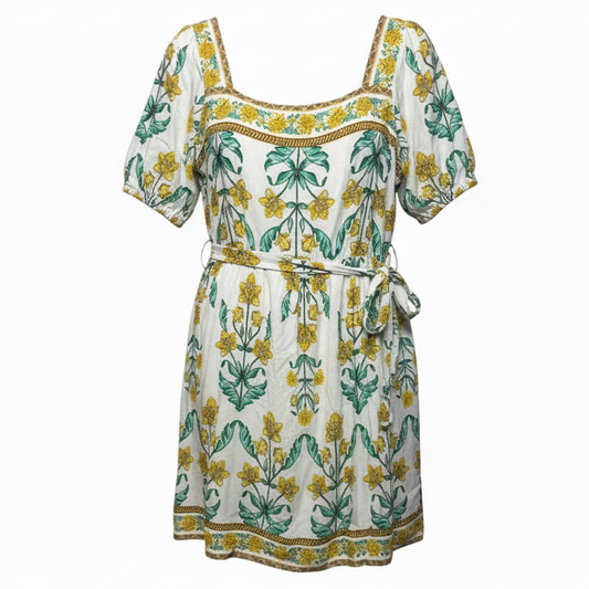 Short Sleeve Squareneck Dress By Draper James In Floral Print, Size: XL