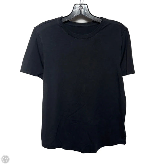 Athletic Top Short Sleeve By Lululemon In Black, Size: M