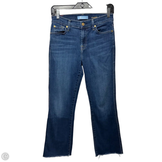 Cropped Jeans Boot Cut By 7 For All Mankind In Blue Denim, Size: 4