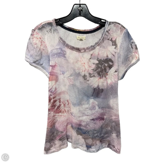 Mesh Top Short Sleeve By Pilcro In Floral Print, Size: M