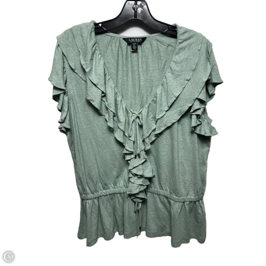 Top Short Sleeve By Lauren By Ralph Lauren In Green, Size: Xl