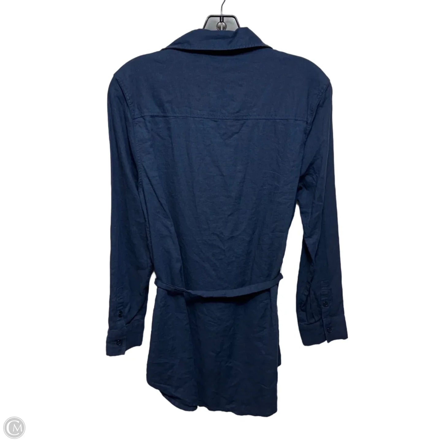 Linen Blend Tunic Long Sleeve By andie In Blue, Size: M